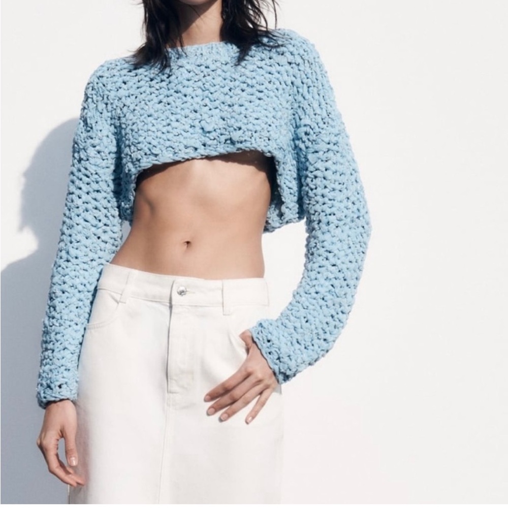 Limited Addition Crochet Cropped Sweater